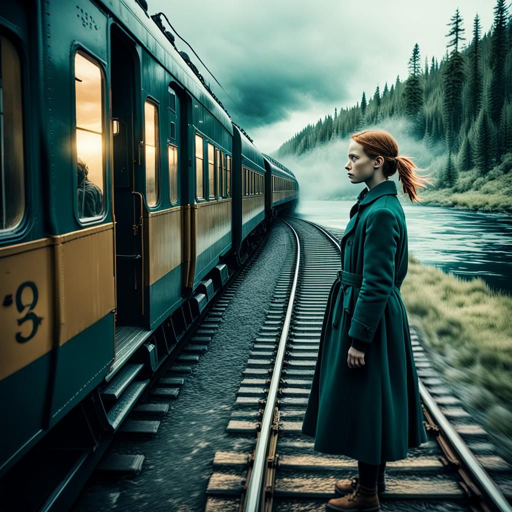 Train Veering Towards Water Cinematic Still