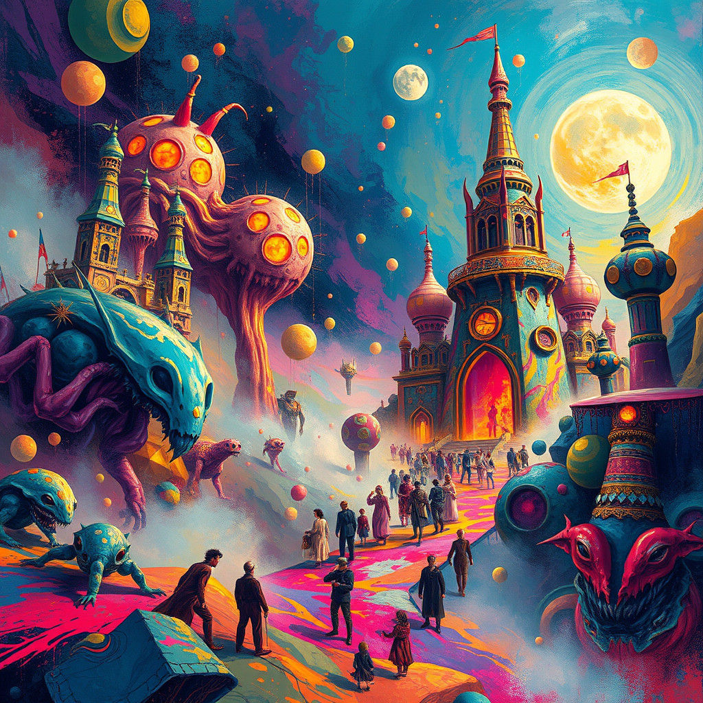 Alien Planet Celebration as Abstract Expressionism