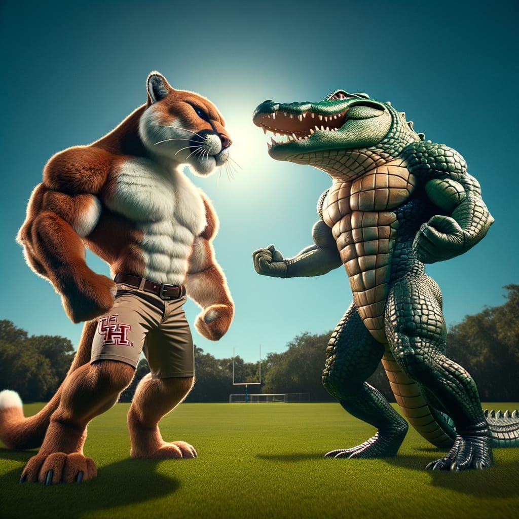 Cougar vs Gator in Friendly Rivalry