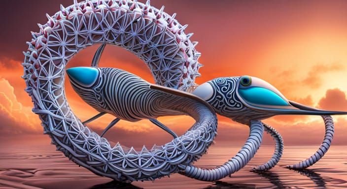 Complex Fractal Zentangle with 3D Shading