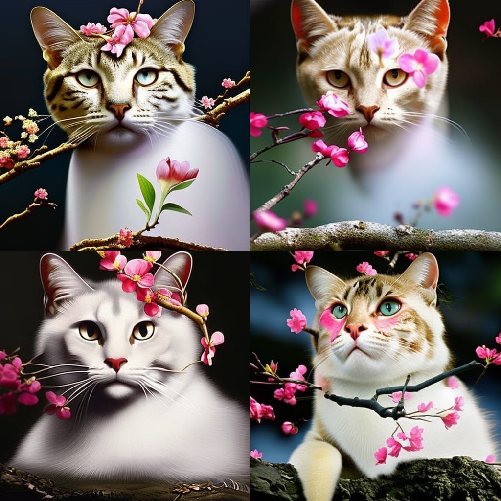 Cat Becomes Cherry Tree: Baroque Still Life