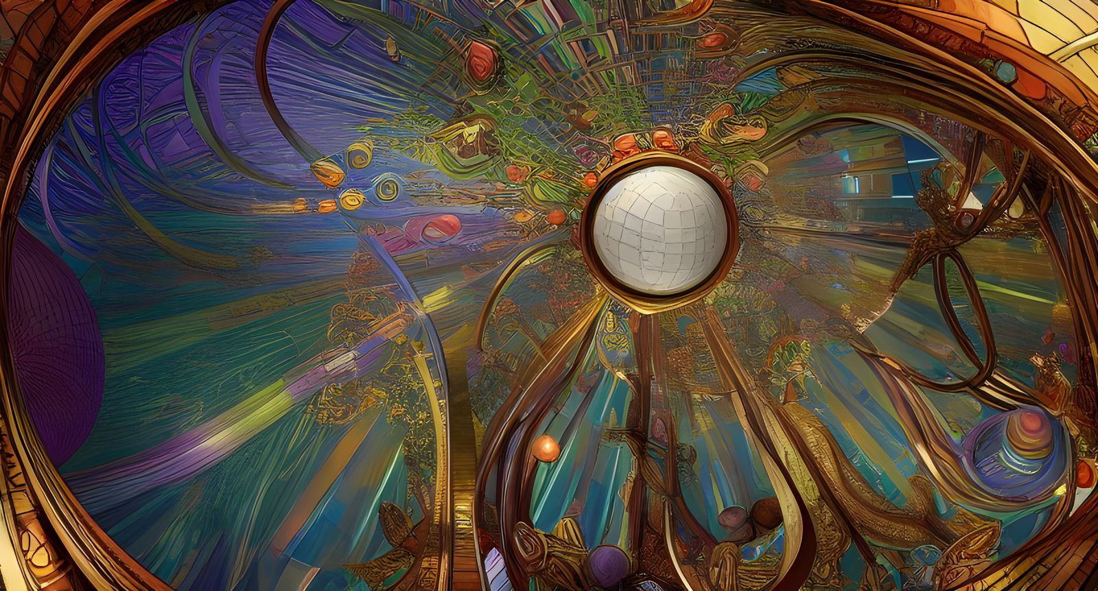 Tiffany Glass Fabergé Mandelbulber in Anime Style