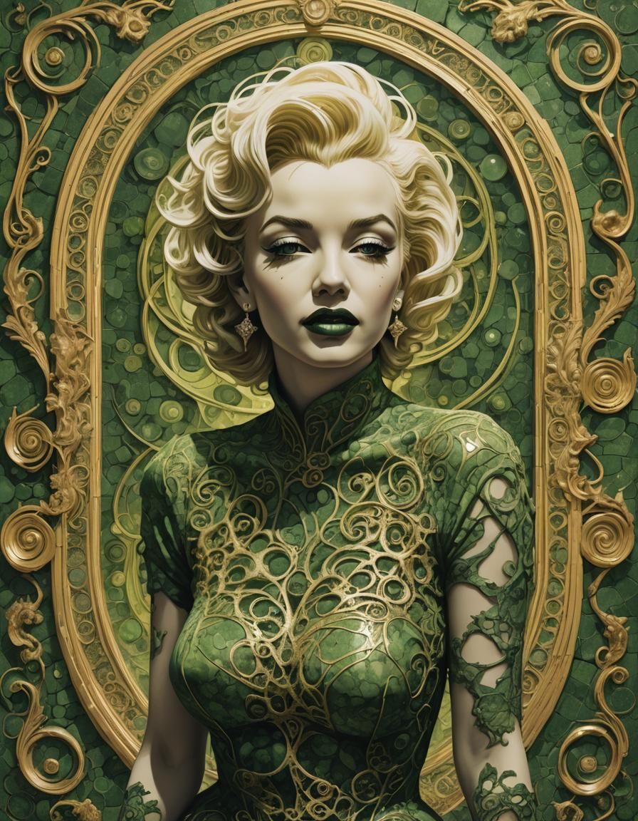 Marilyn Monroe Portrait in Retrofuturist Dreamcore Style