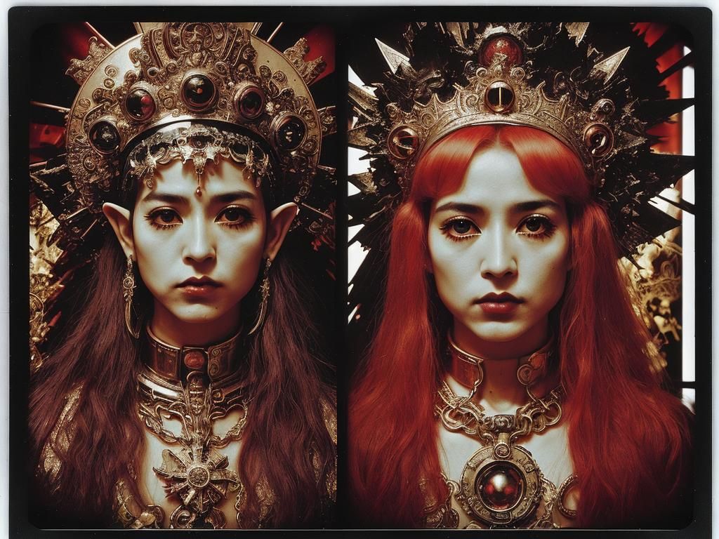 Sci-fi Elf Portrait in Infrared Polaroid Style