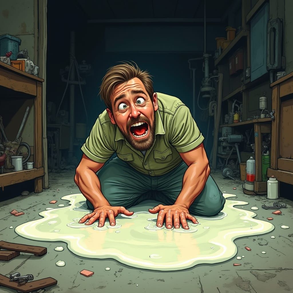 Man Stuck in Glue, Chaos Ensues