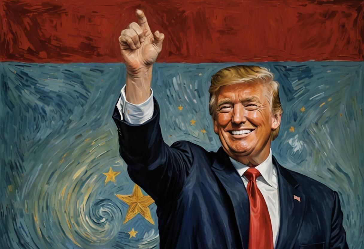 Donald Trump Portrait in Van Gogh Style