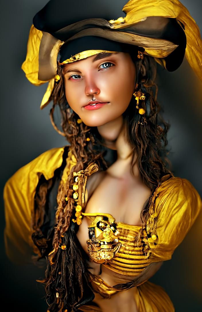 Honey Pirate Portrait in Studio Lighting