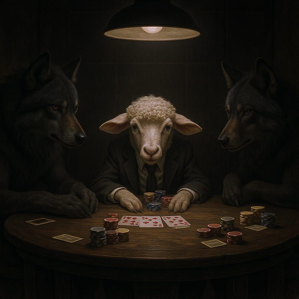 Lamb Plays Poker in Film Noir Style
