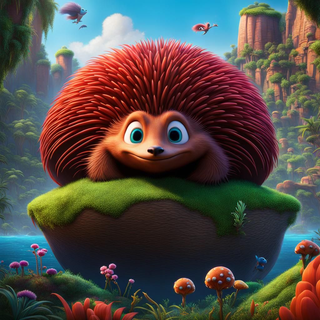 Echidna Poster in Disney Pixar Style