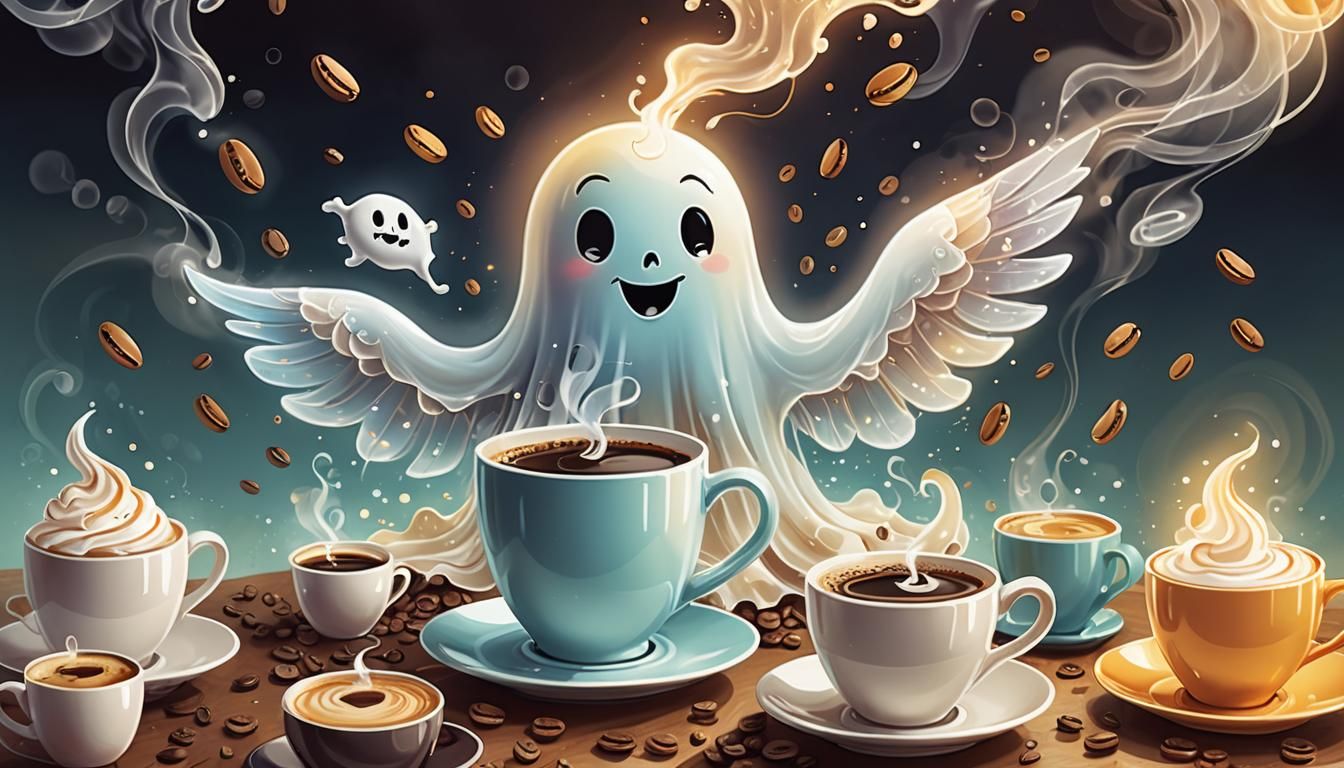 Cute Ghost Overdose: Whimsical Digital Illustration