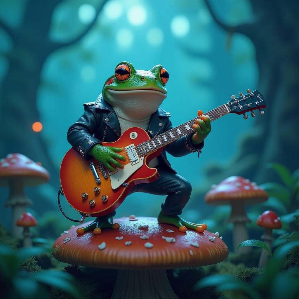 This frog rocks! 🎸