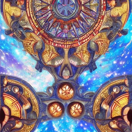 Saints Boris and Gleb in Cosmic Art Deco Style