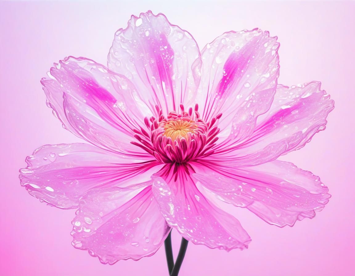 Ethereal Floral Art in Mellow Pink: Abstract Impasto
