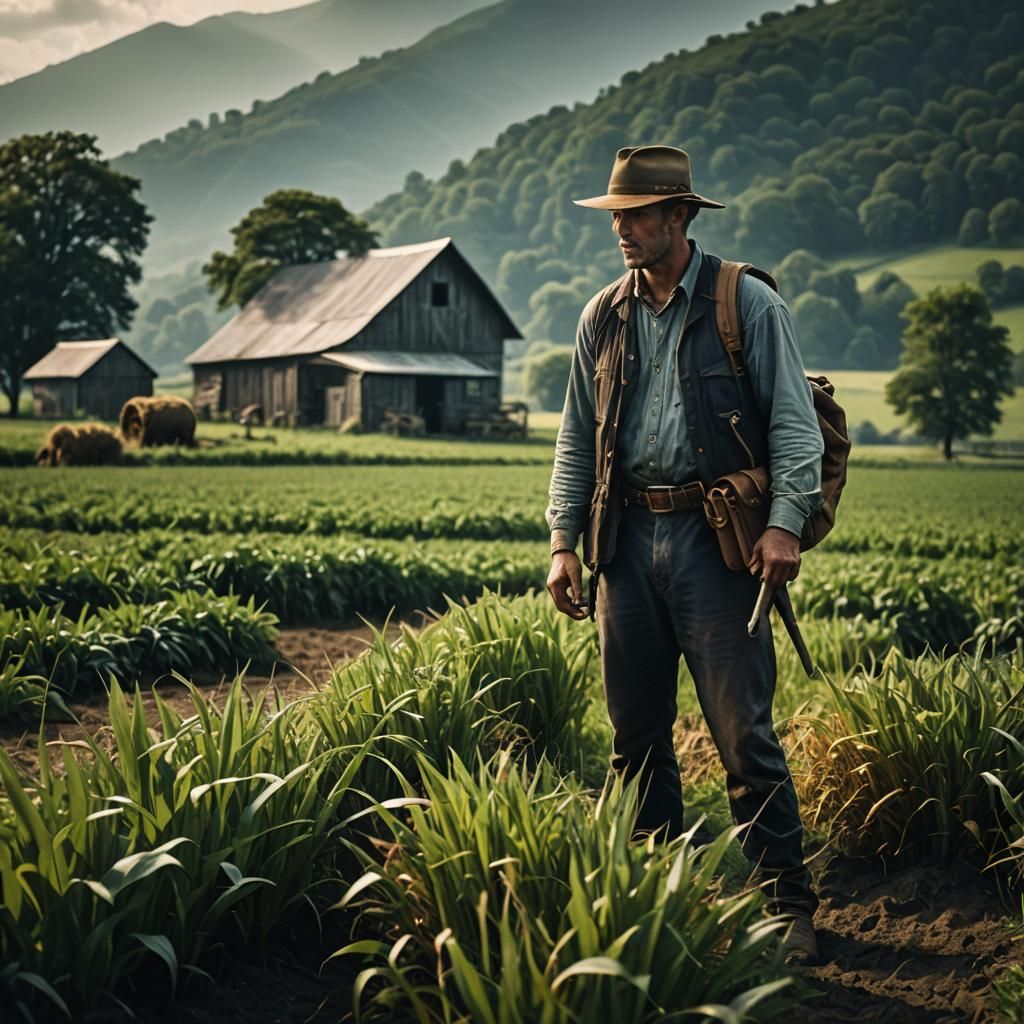 Cinematic D&D Farmer: A Film Still