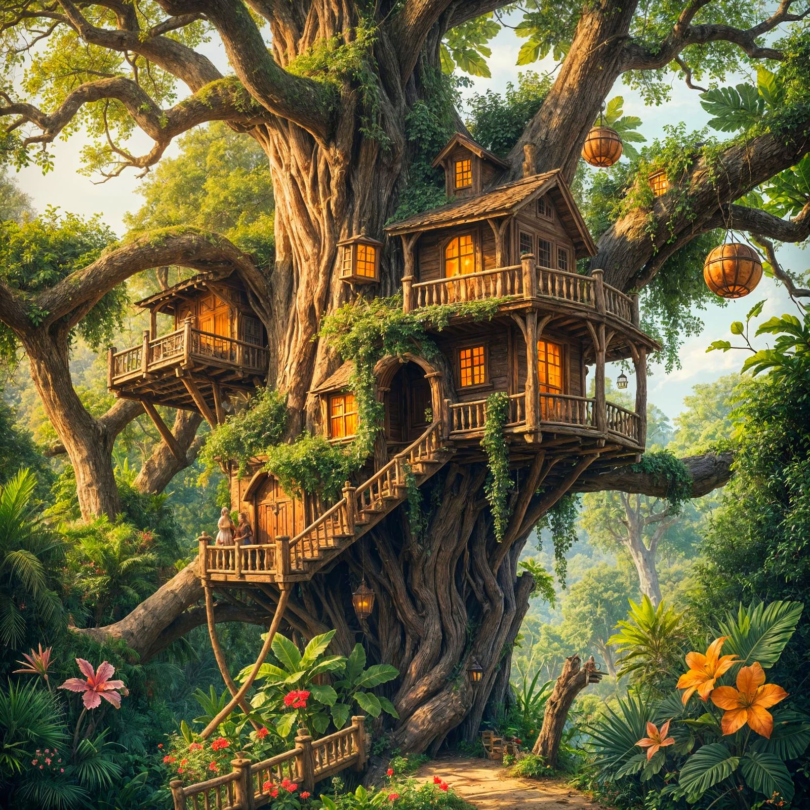 Swiss Family Robinson Treehouse in Tropical Paradise