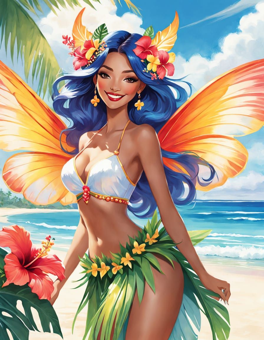 A tropical-themed Hawaiian fairy.