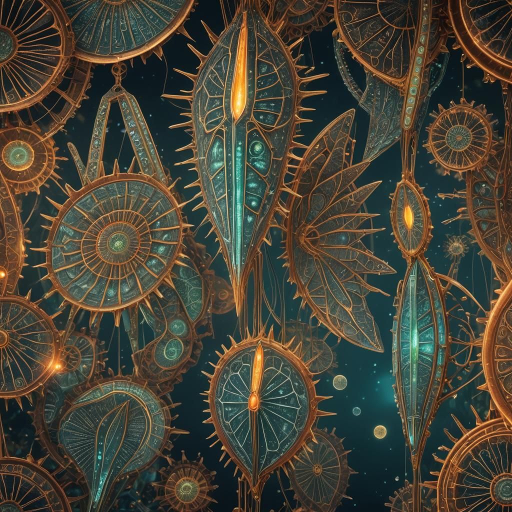 Giant Glowing Diatom in Large Pots