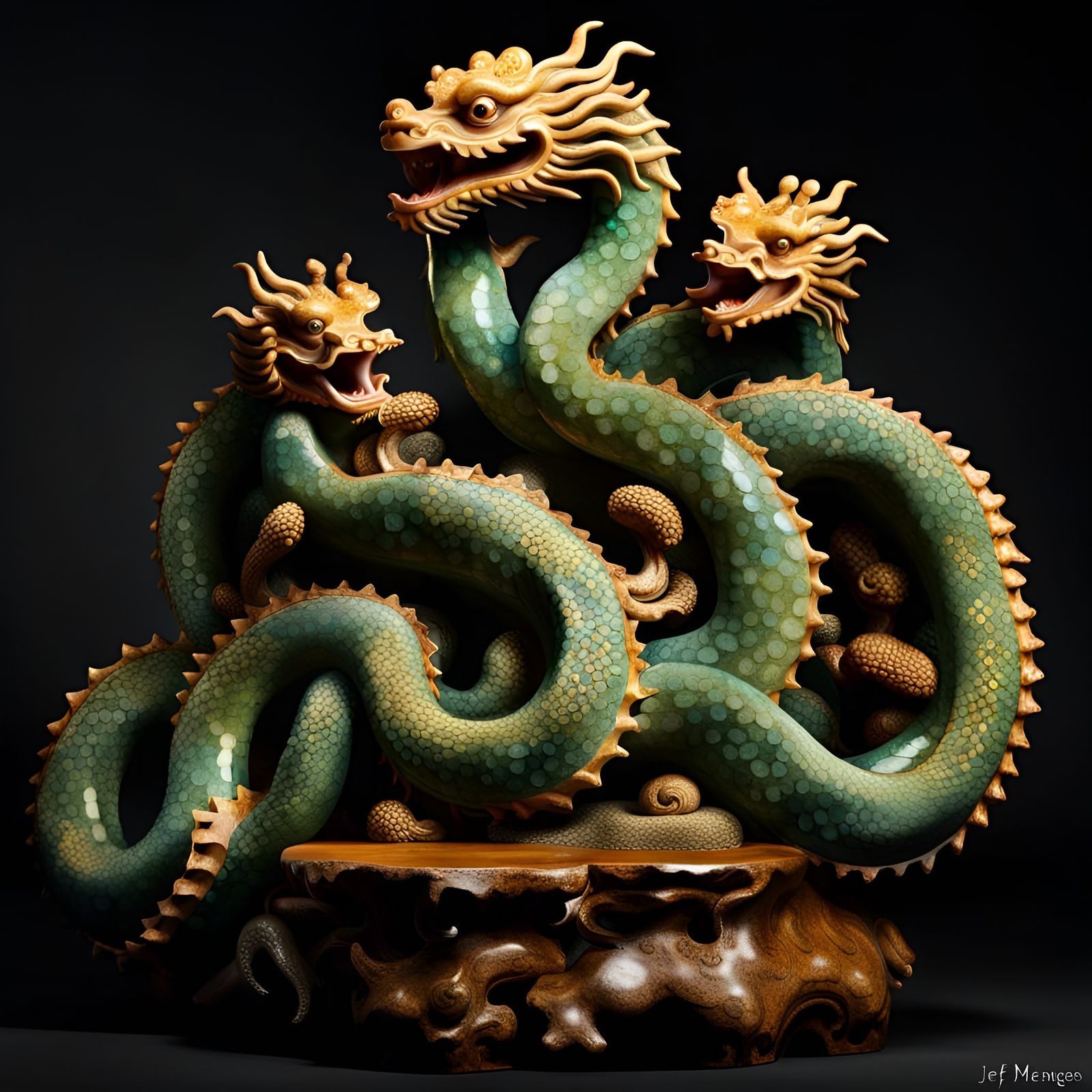 Rock Hydra Sancai Earthenware Sculpture in Tang Dynasty Art