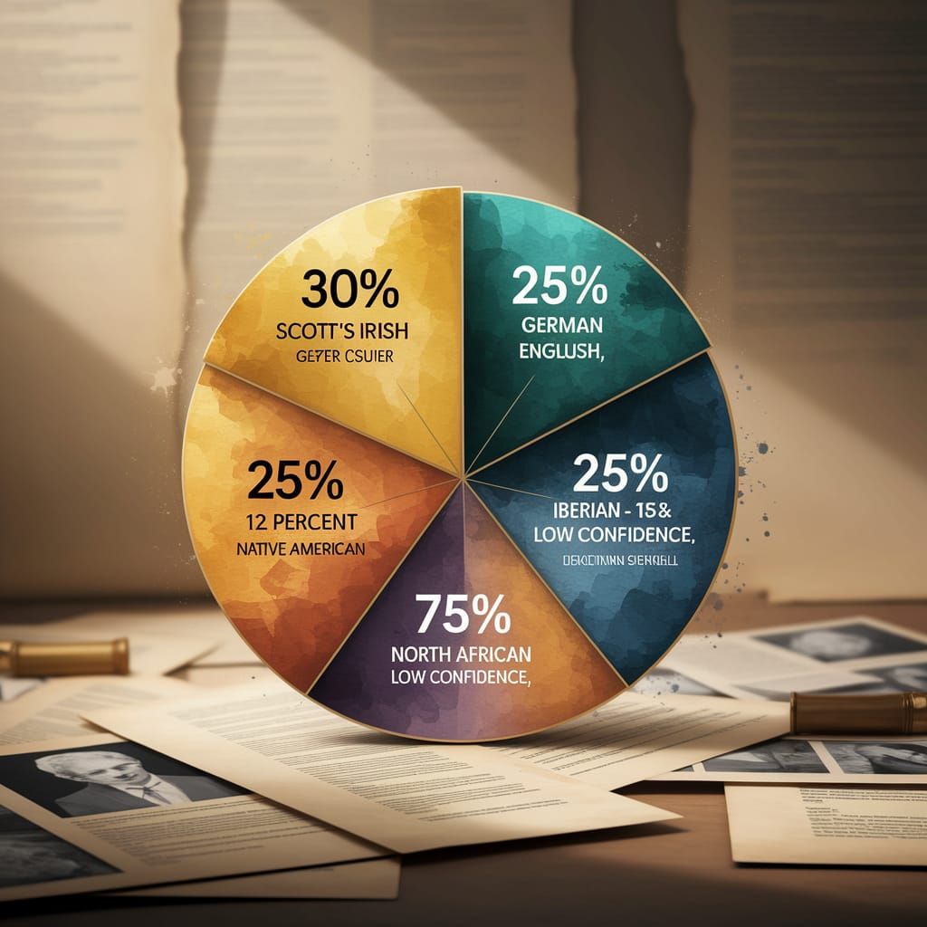 Ancestry Pie Chart in Watercolor Style