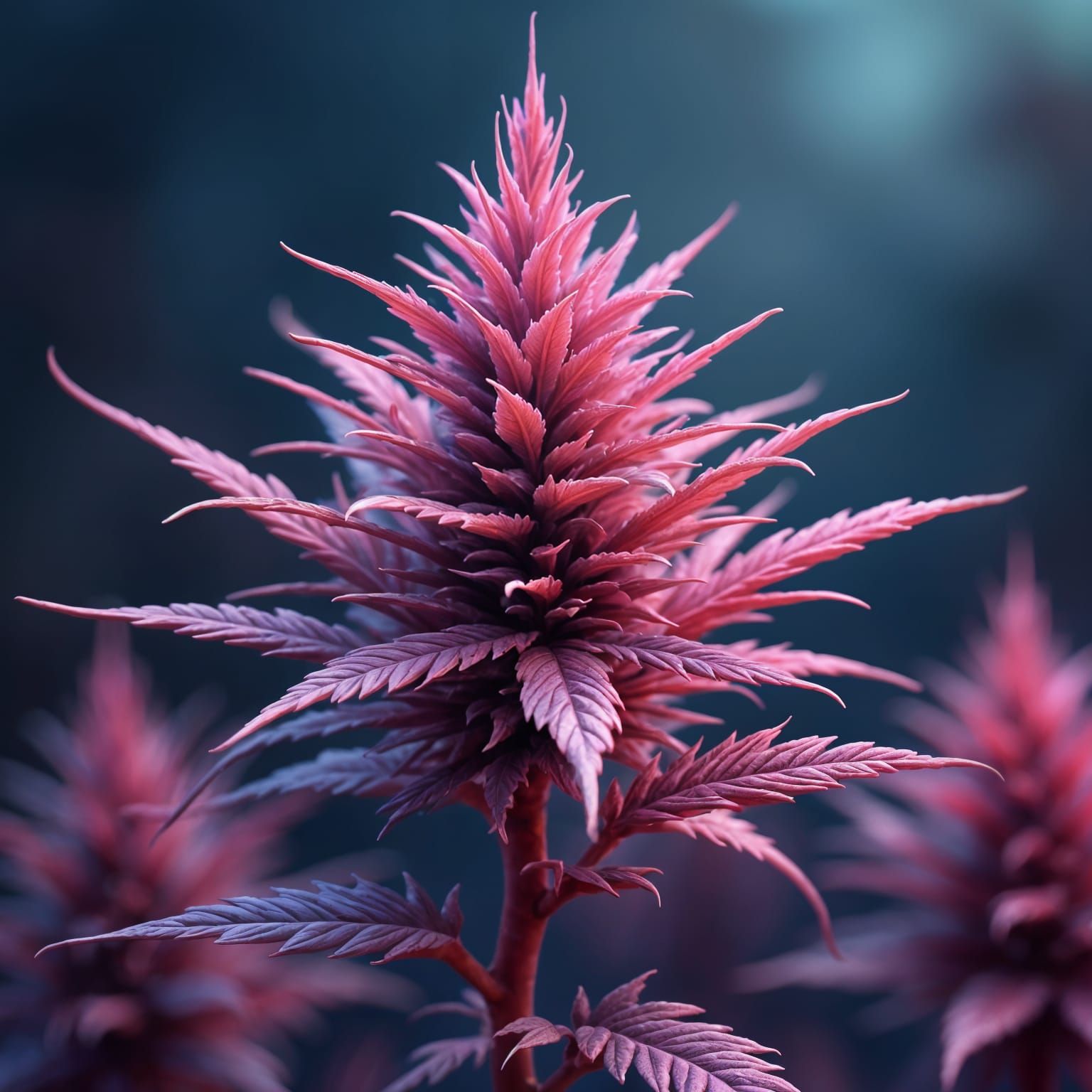 Pink Hemp Plant in Detailed Matte Painting