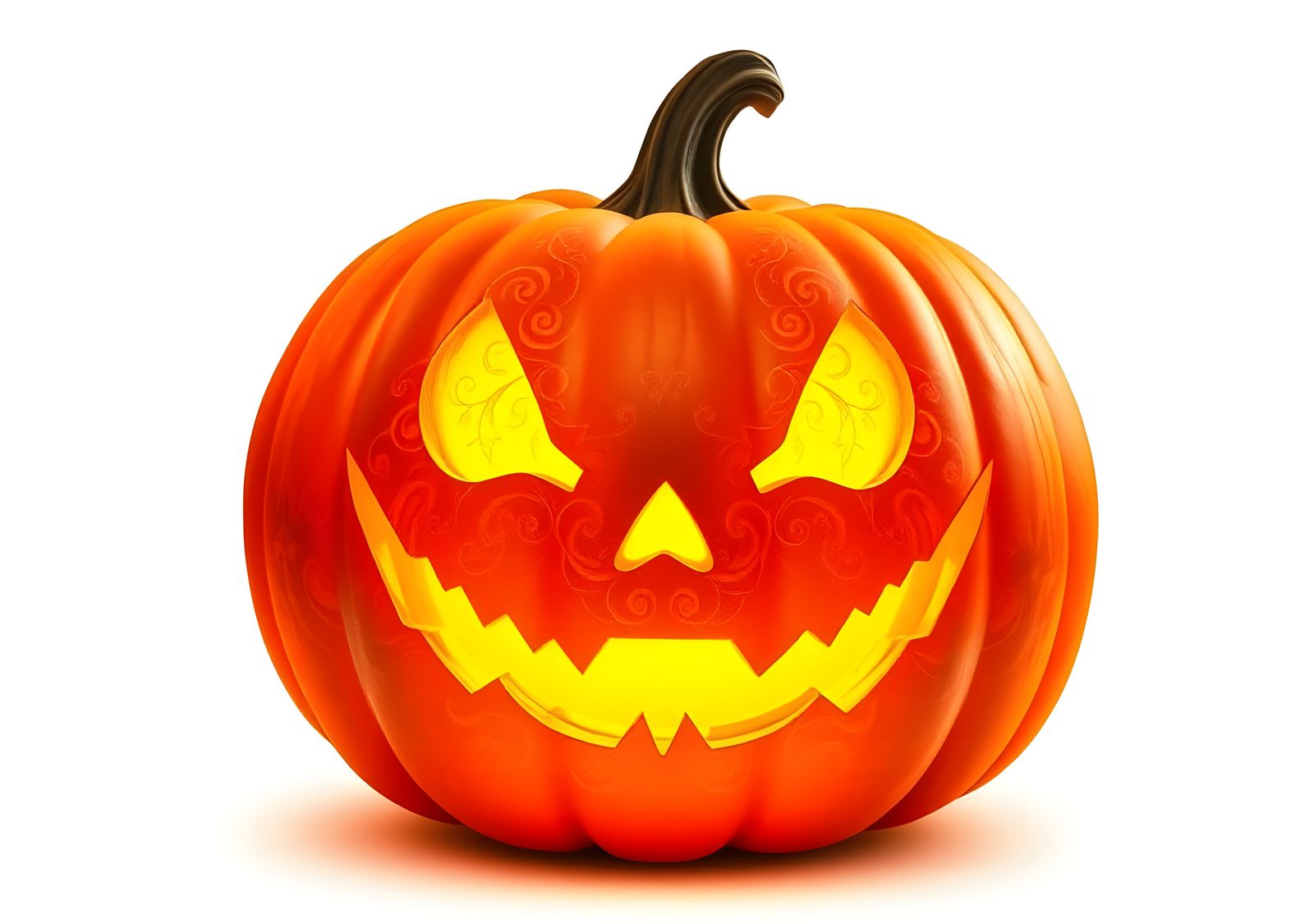 Halloween Pumpkin with Seamless Smile in Detailed Matte Pain...