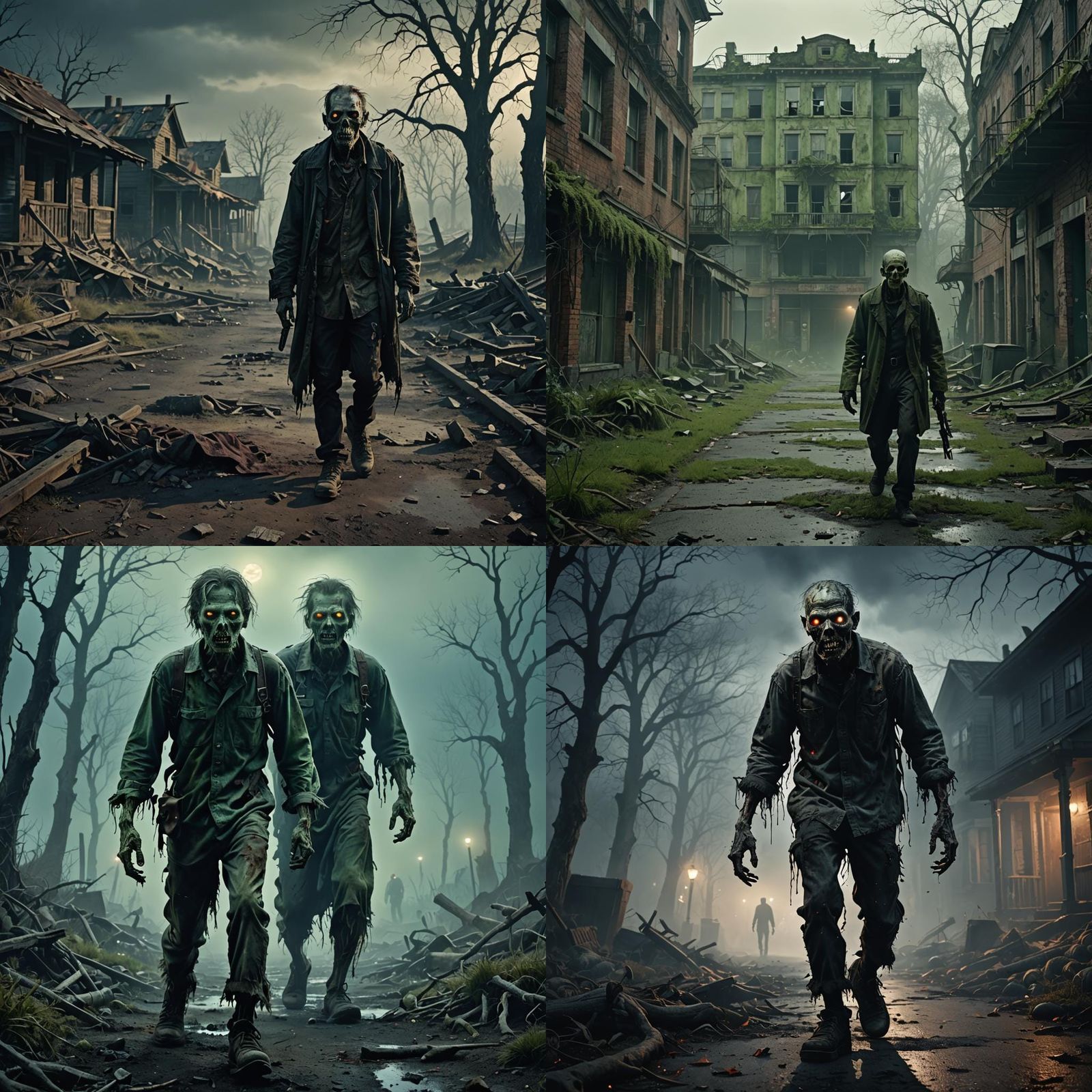 Sinister Zombie Walks in Realistic Landscape