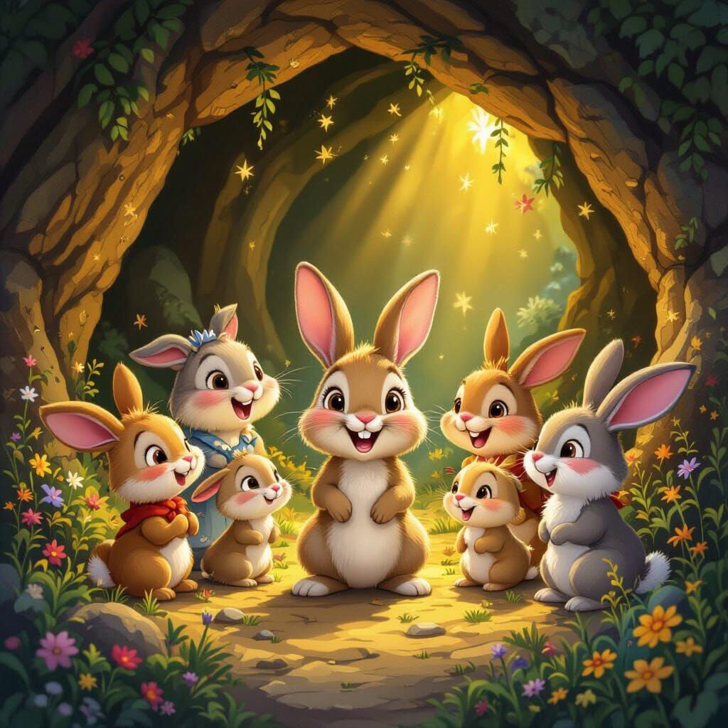 Brave Rabbit and Grateful Animal Friends