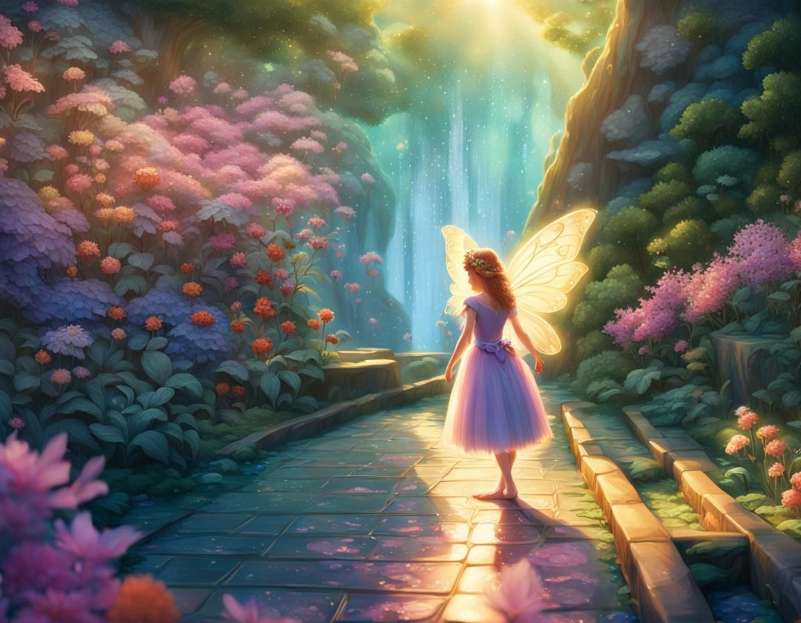 Enchanting Fairy Landscape with Sparkling Details