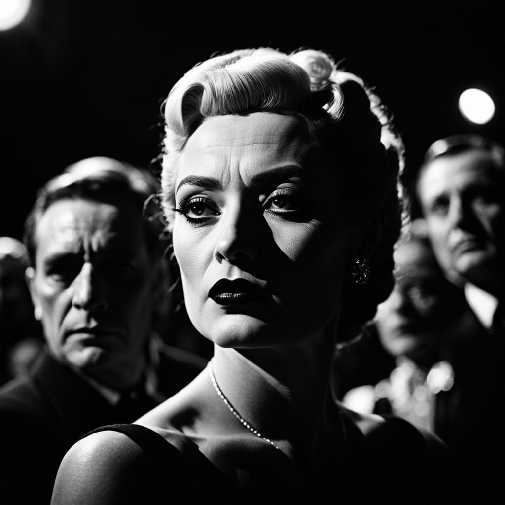 Monochrome Film Noir Villainess in Helmut Newton Style