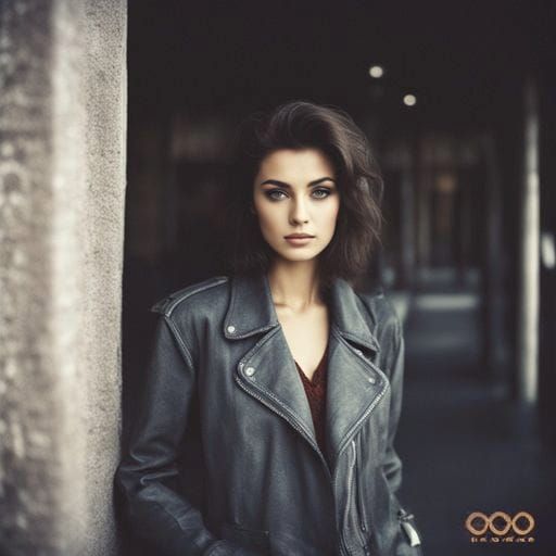 Beautiful Modern Girl with Dark Eyes: Digital Portrait