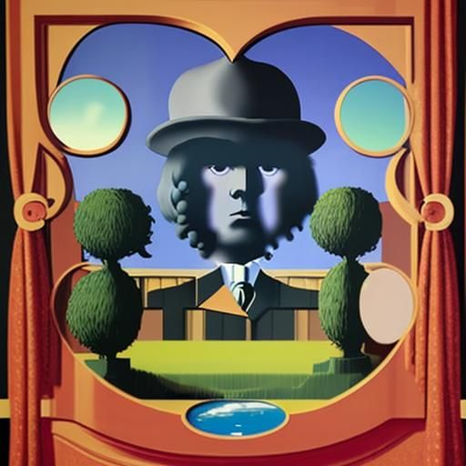 Surreal Scene in the Style of Magritte