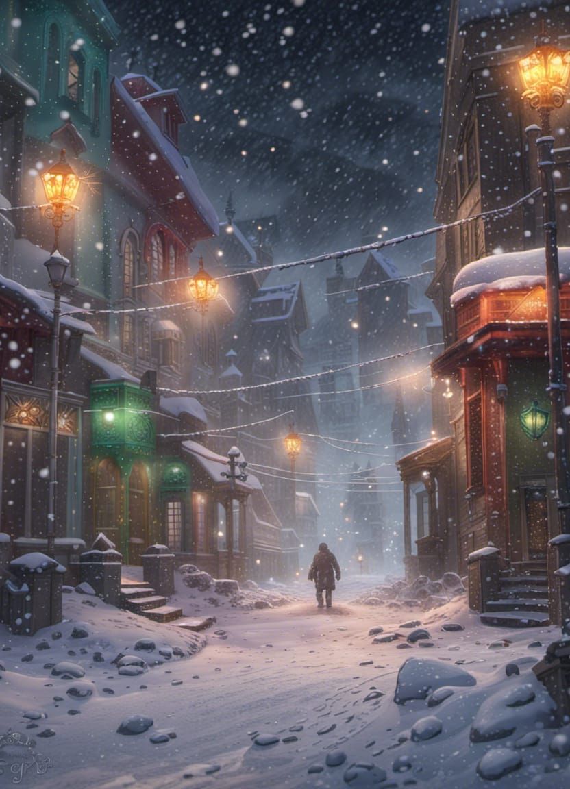 The lonely man under the snowfall☃️