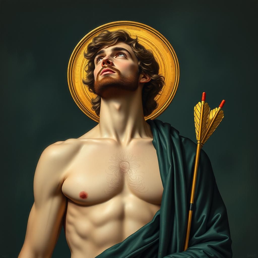 Saint Sebastian in the Style of Gustav Klimt