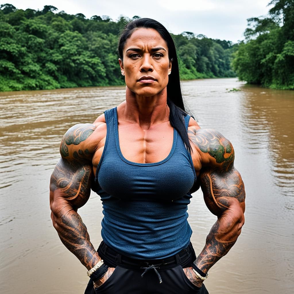 Amazon Woman with Muscular Physique Portrait