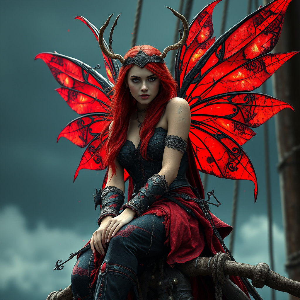 Viking Fairy Portrait in Macro Photography Style