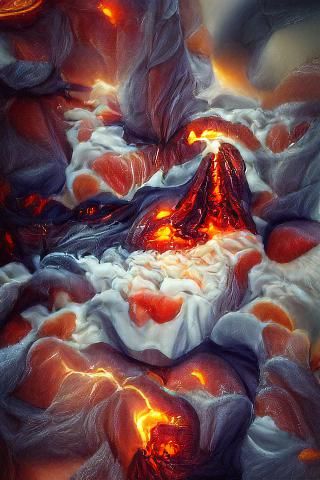 Fiery Portrait of Roman God Vulcan