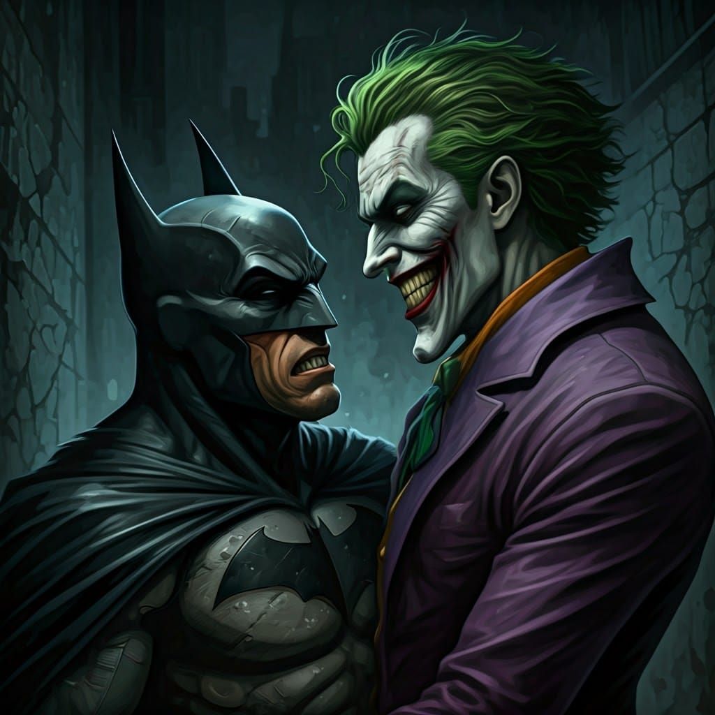 Dark Knight Batman Confronts Unhinged Joker in Haunting Goth...