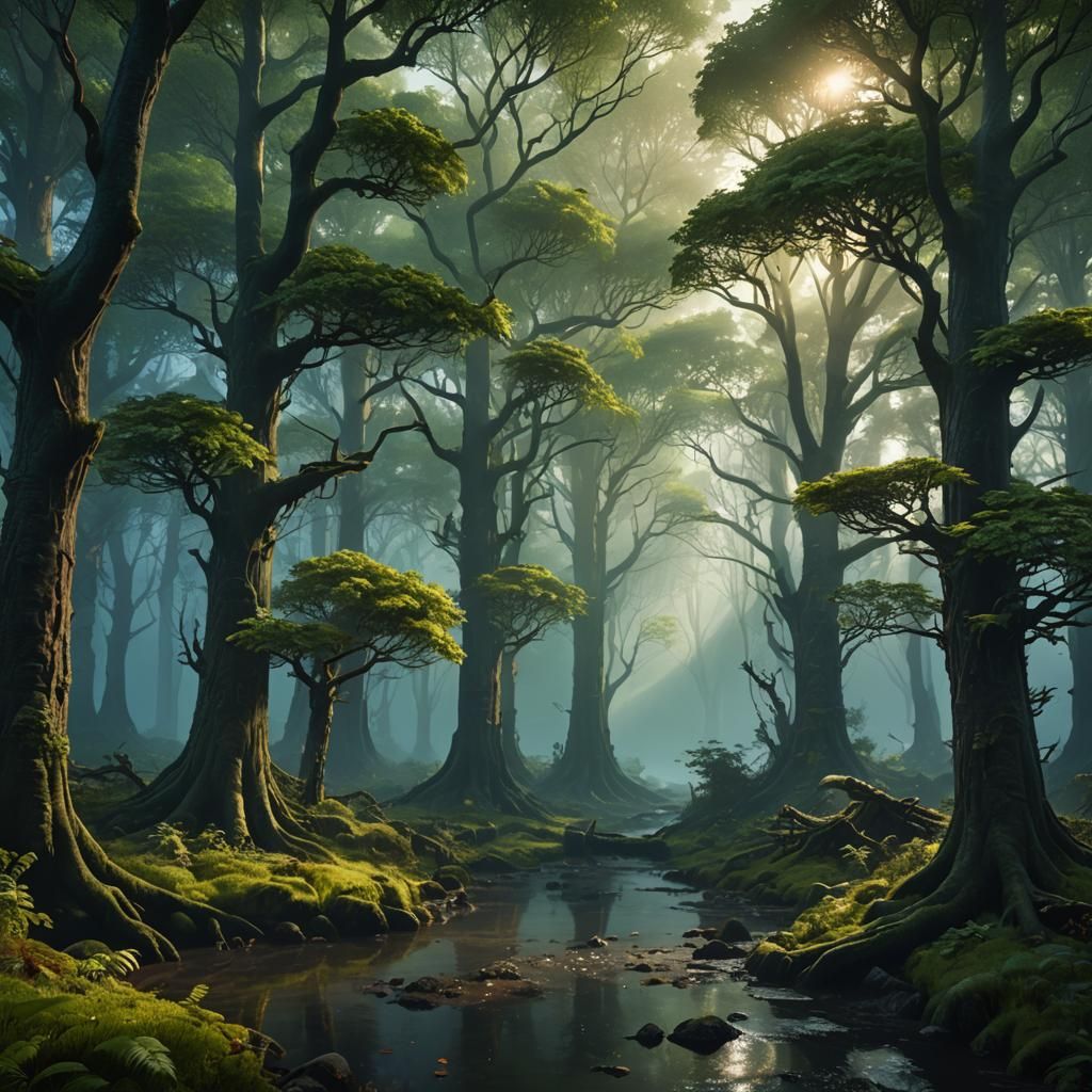 Enchanted Forest: Detailed Matte Painting in Unreal Engine