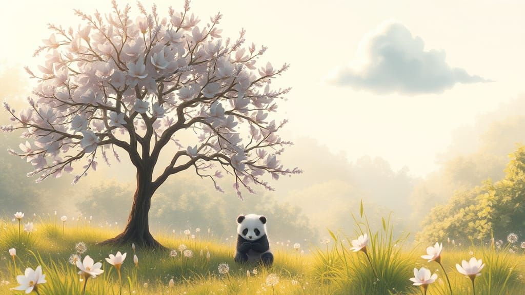 Whimsical Morning Scene in Dreamy Brushstrokes