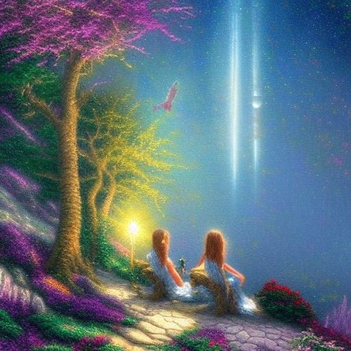 Fairies Watching Comet in Ethereal Fantasy Style
