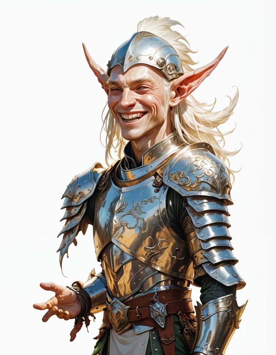 Joyful Albino Elf Cleric on Battlefield