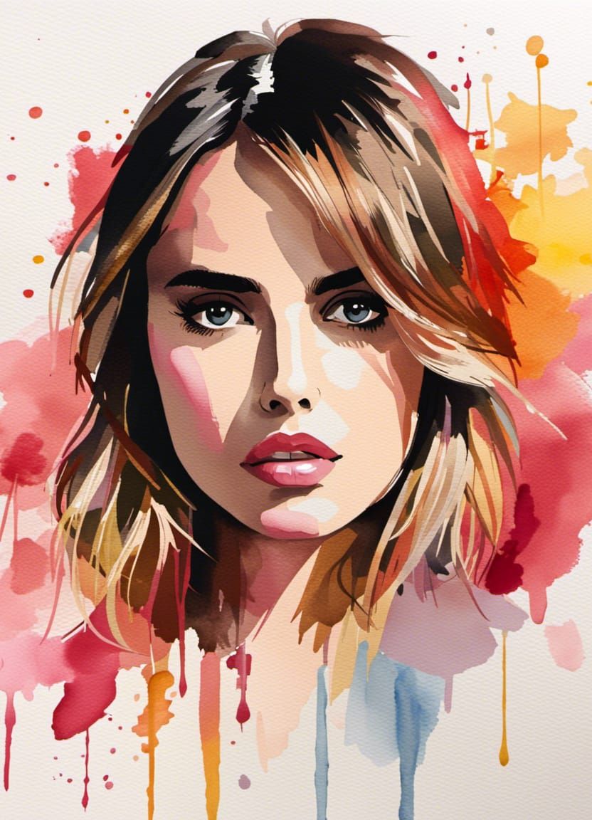 Ana de Armas in Watercolor Portrait