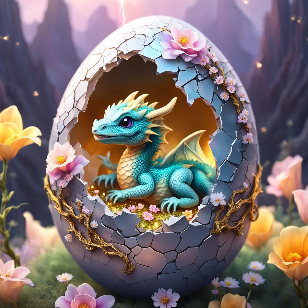 Cute Baby Dragon Emerges in Fantasy Art