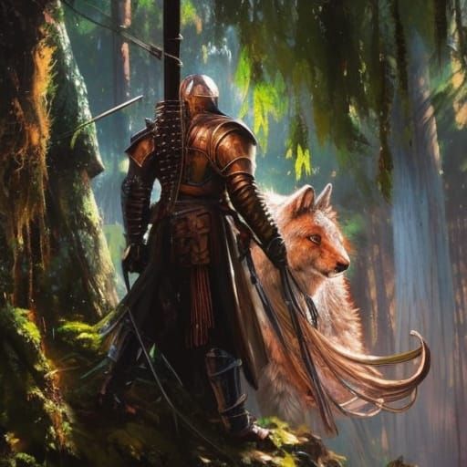 Knight in a forest