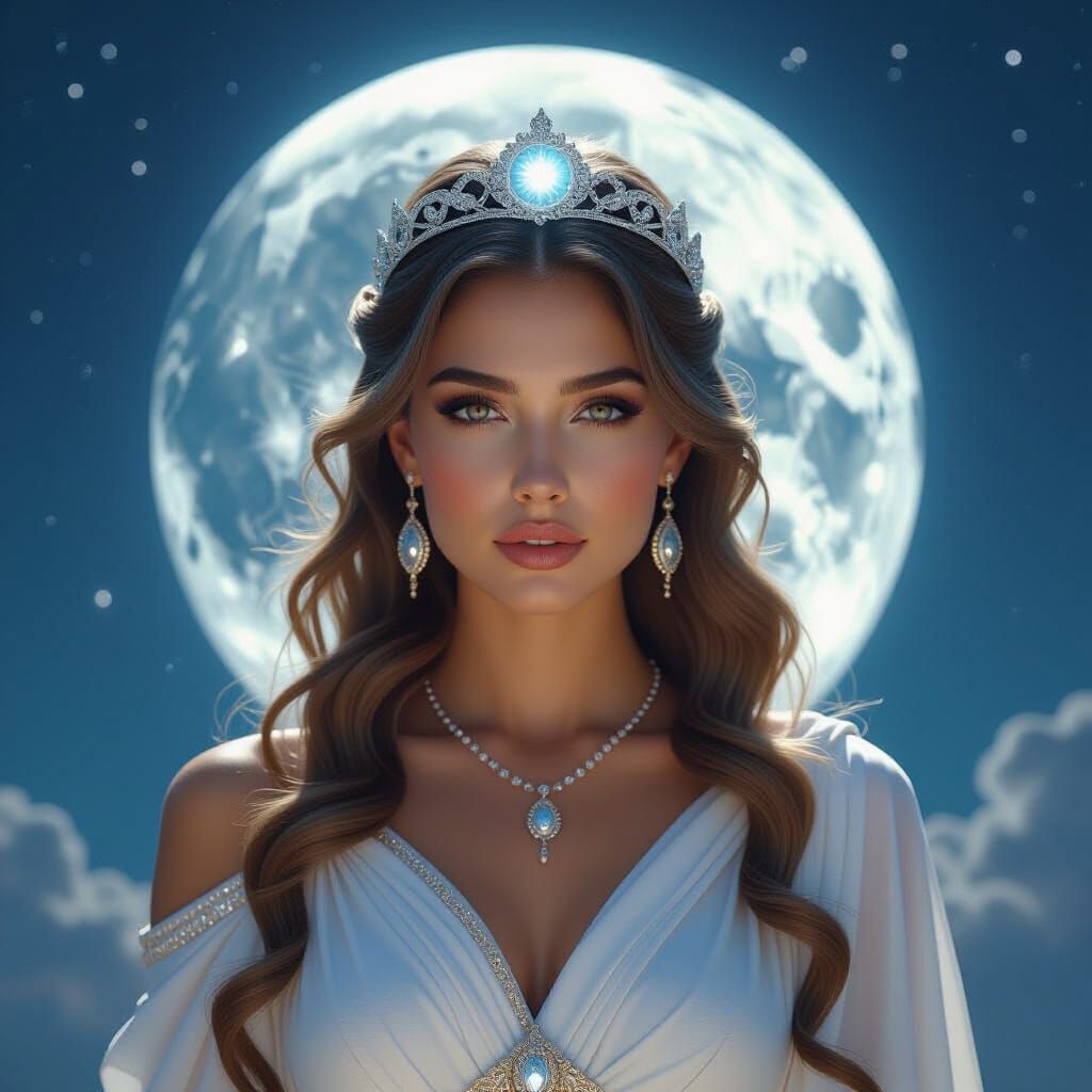 Pandia, Goddess of Full Moon, in Cosmic Illustration