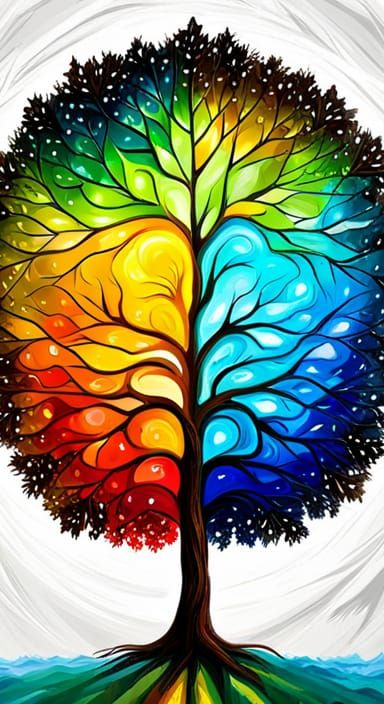 Epic Tree of Life: Impasto Four Seasons