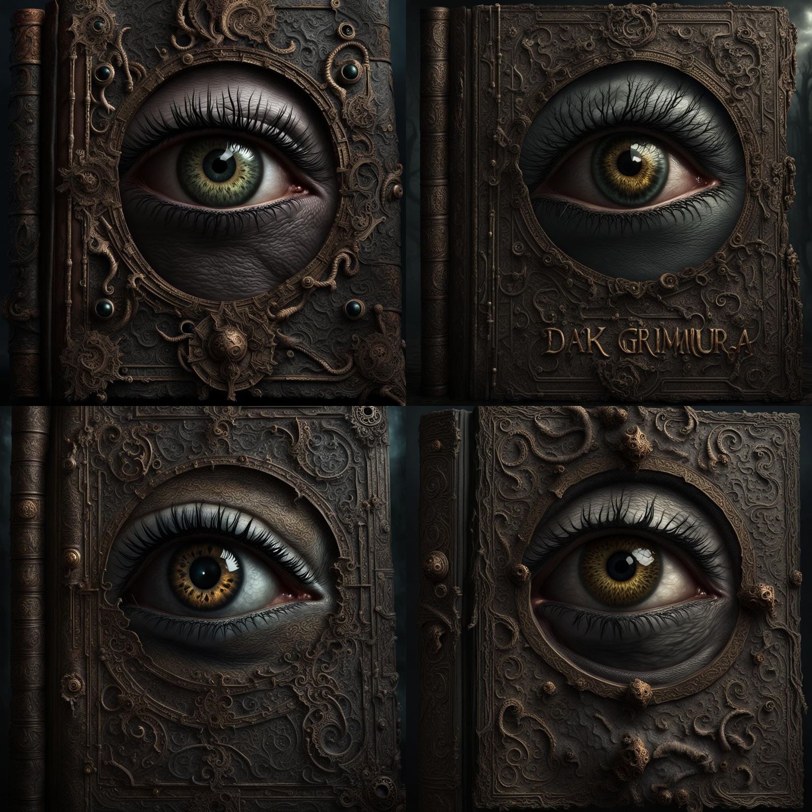 Dark Fantasy Grimuar: Filthy Eyes on Ancient Book