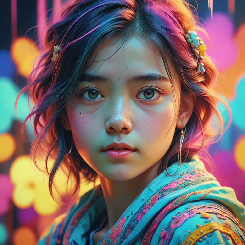 Vibrant Digital Portrait with Soft Lighting