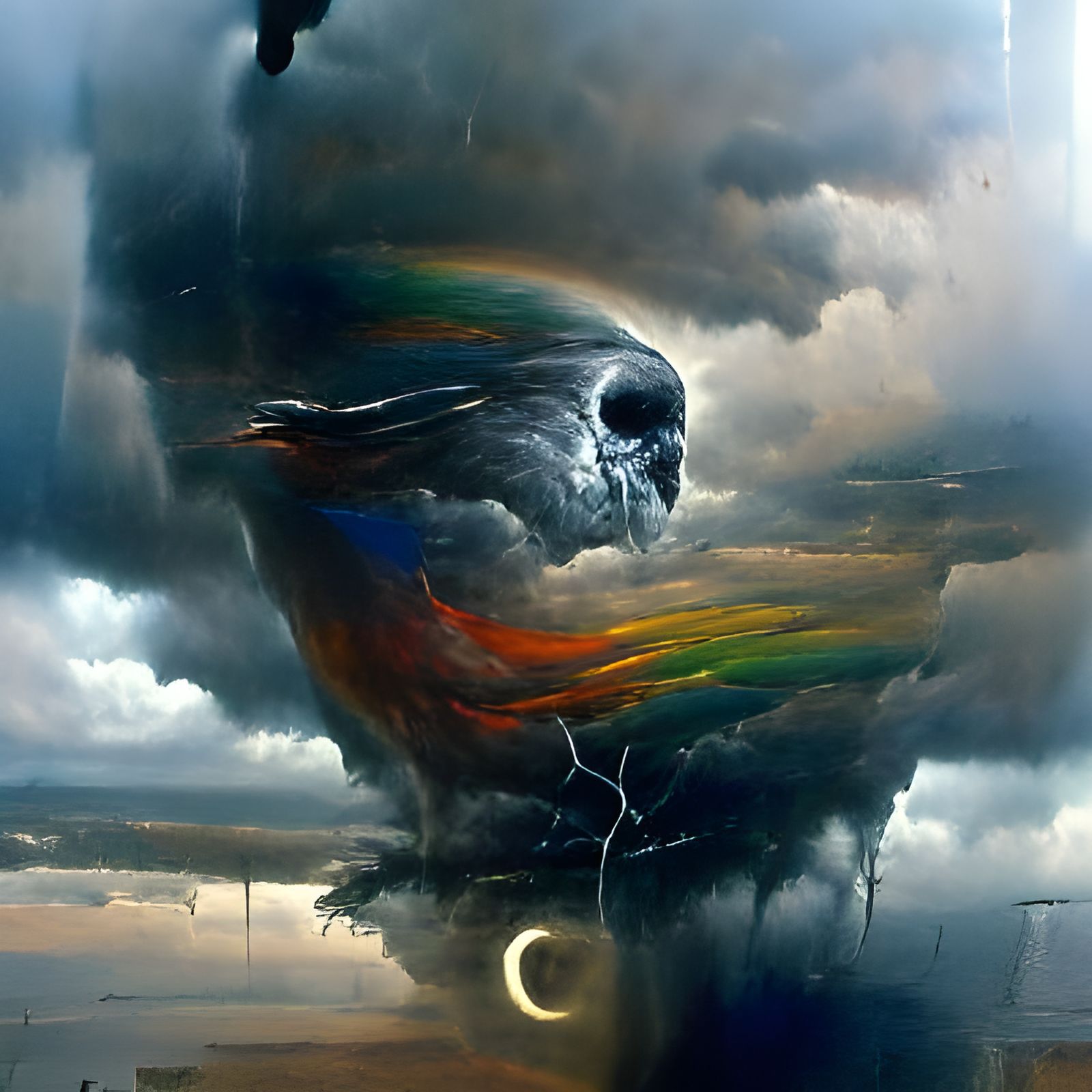 Tormented Soul in Storm, Oil Painting