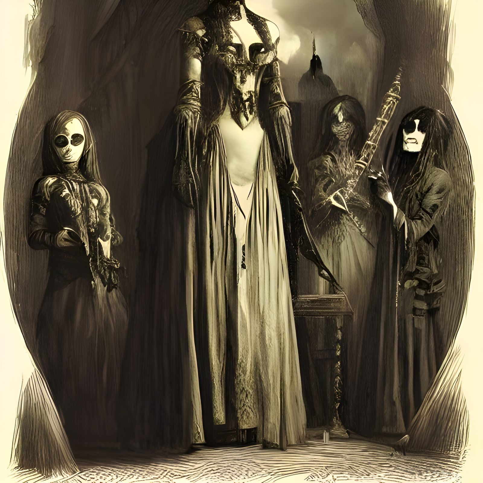 Gothic Vampire Queen in Victorian Horror Style